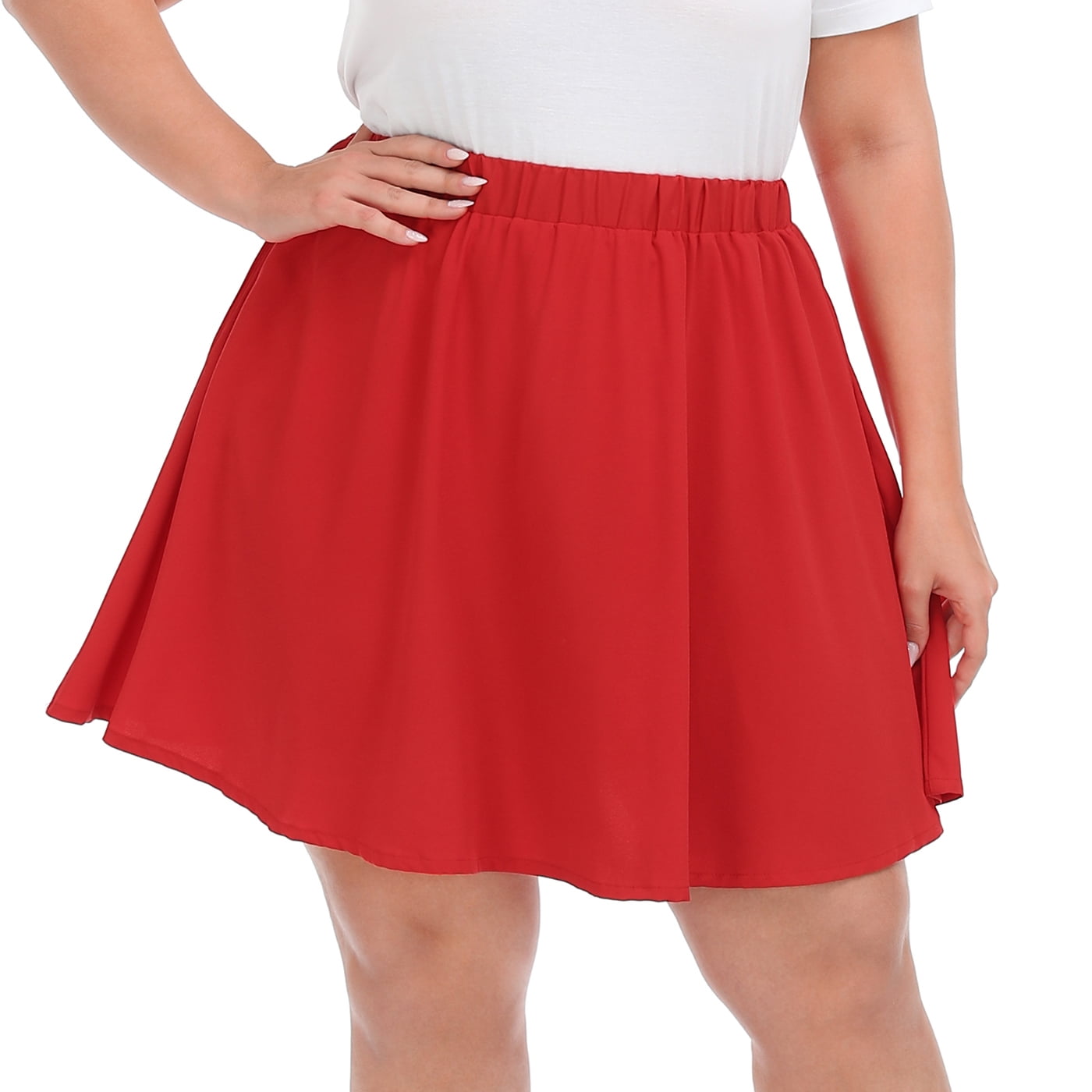 HDE Plus Size Mini Skater Skirt with Red 5X - Walmart.com