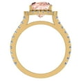 thumbnail image 3 of Cushion Cut Pink Morganite Halo Engagement Ring 14K Yellow Gold 2.70 carat, 3 of 5
