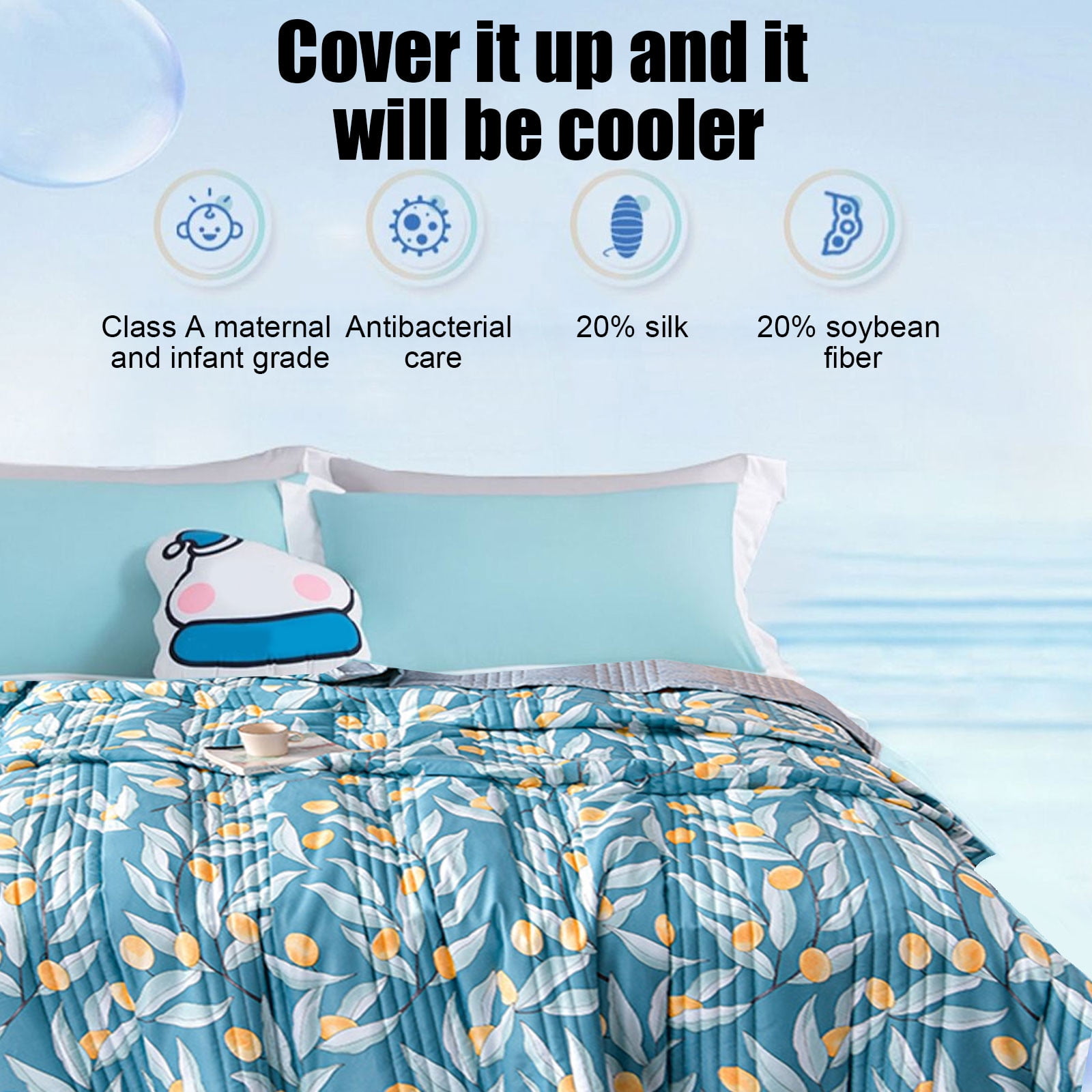 Cooling Comforter Quilted Spring Summer Quilt Soft Lightweight Duvet Summer Blanket Breathable Blankets E 39"x59" Clearance!