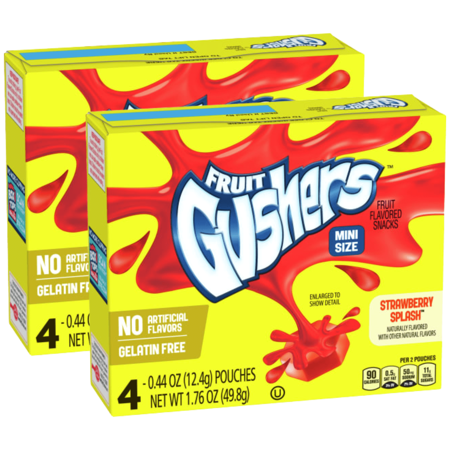 Fruit Gushers Mini Size Strawberry Splash Gelatin Free Fruit Flavored
