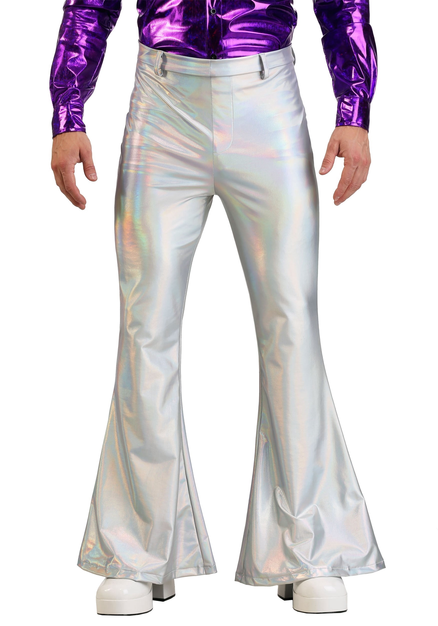 Men's Plus Size Holographic Disco Pants 