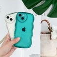 thumbnail image 3 of Case for iPhone 13 Case Wave, Curly Frame Design for Women Girls, Cute Love Heart Camera Aesthetic Phone Case Soft Flexible TPU Shockproof Full-Body Protective Case Cover, Clear Blue, 3 of 12