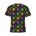 thumbnail image 6 of Qekee Mardi Gras1 Classic Fit T-Shirt Men's Shirt Men's Tight Short Sleeves for Exercise, Running, Mountaineering - Mardi Gras1, 6 of 9