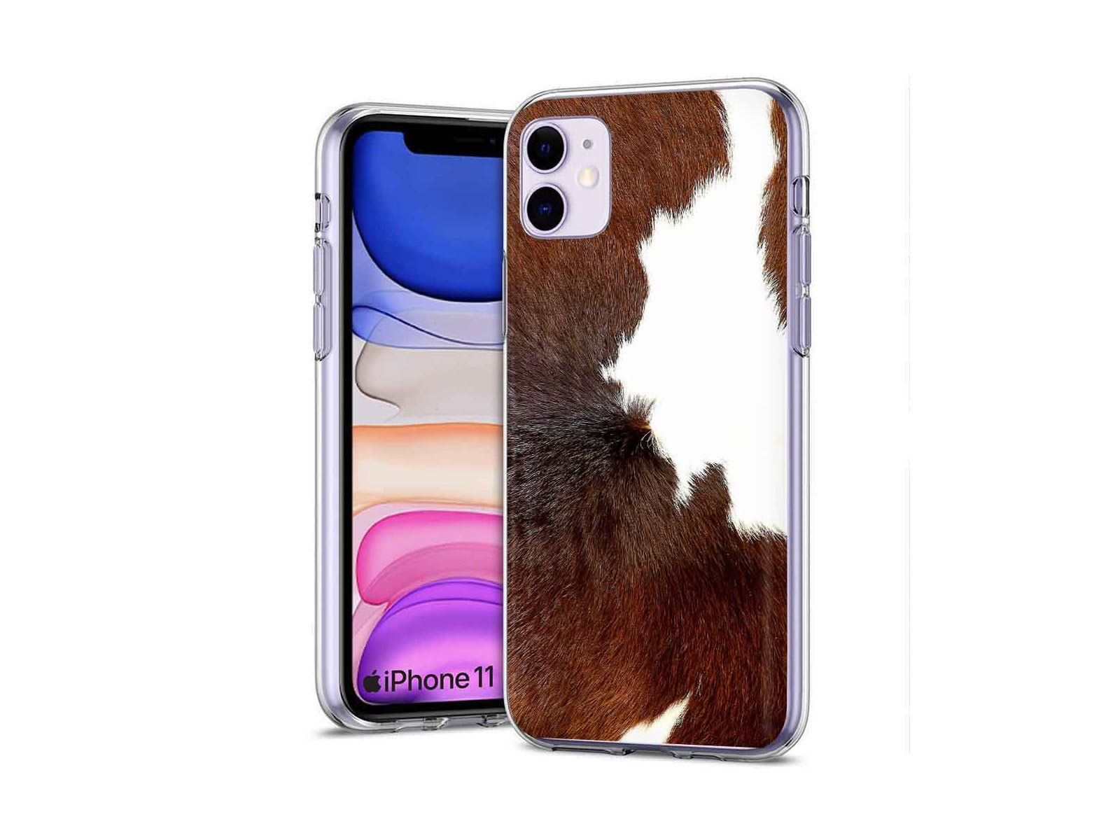 TalkingCase Thin Gel Phone Case for Apple iPhone 11,Cow Fur Print