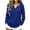 Blue, variant on Long Sleeve V-Neck T-Shirt for Women Oversized Loose Fit Solid Color Basic Pullover Casual Everyday Fall Winter Top