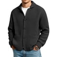 thumbnail image 5 of RJMDKXZ Cardigan Sweaters for Men Casual Collared Button Down Long Sleeve Textured Knitted Sweater with Pockets, 5 of 5