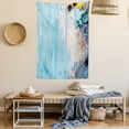 thumbnail image 2 of Maritime Tapestry, Swimming Clothes Shells Sands and Glasses on Painting Wooden Planks, Wall Hanging for Bedroom Living Room Dorm Decor, 60W X 80L Inches, Sky Blue and Multicolor, by Ambesonne, 2 of 5