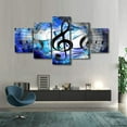 thumbnail image 4 of TISHIRON 5PCS Framed Canvas Wall Art Set,60"x32" Black Blue Music Notes and Clef Canvas Art Decor, 4 of 7