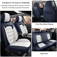 thumbnail image 2 of Fit for Mazda 96% Models Waterproof Soft Leather Car Seat Protectors Anti-Slip Car Interior Accessories(Blue+White,Standard,5PCS Full Set Seat Covers)All-Weather Fabric, 2 of 6