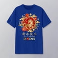 thumbnail image 2 of NAFUU Women T-Shirts Short Sleeve 2026 Year Of The Horse Print Casual Crew Neck Soft Top Everyday Wear Women T Shirts Loose Fit，Blue, 2 of 3