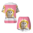 thumbnail image 5 of Lsque A Funny Cat Women's Short-Sleeved Pajama Set - 2 Piece Soft and Lightweight Sleepwear Set-, 5 of 9