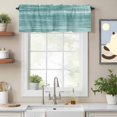 thumbnail image 2 of Teal Valance Curtain for Windows Modern Abstract Gradient Blue Green Lines Texture Rod Pocket Curtain Valances Short Window Treatments Panels for Kitchen Bathroom Laundry Room Basement 54 x 18 Inch, 2 of 9