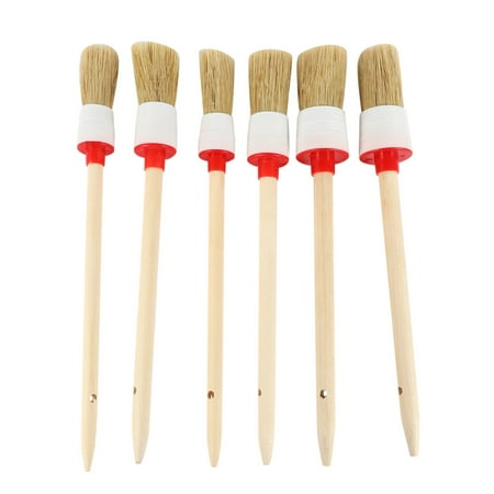 

6 Pieces Detail Brushes Cleaning Brushes Soft Hair Bristles Brush for Car Cleaning Wheels Dashboard Interior Exterior Leather Air Emblems