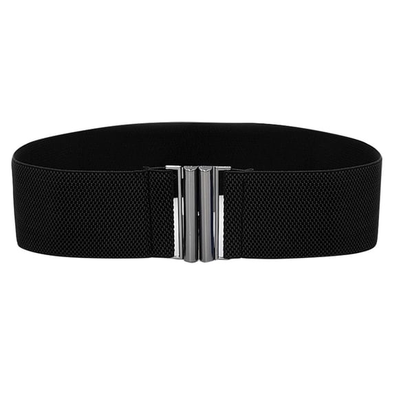 Baberdicy Belts for Women Buckle Stretch Dress Belt Lady Elastic Waist Wide Belts Women Wide Fashion Belt Black