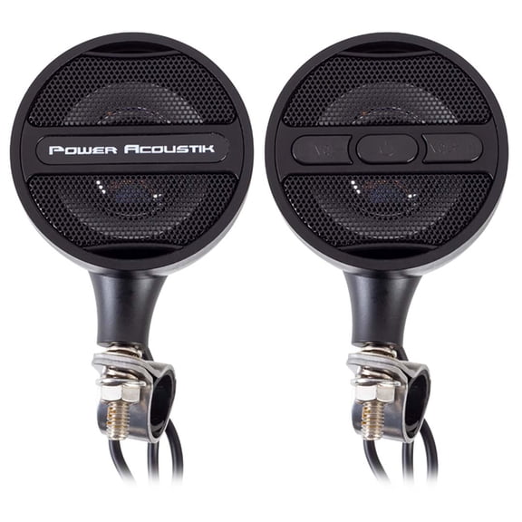 Power Acoustik Black Motorcycle Bluetooth Speaker System FM Radio & USB Input