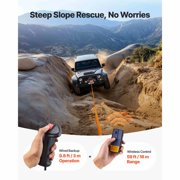 12000 lbs Electric Winch, 12V DC Truck Winch with Synthetic Rope & Remote Control, IP55 Waterproof for Off-Road SUV Jeep Trailer