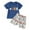 Blue, variant on WOYY Toddler Boys Cartoon Baseball Prints Short Sleeve T-Shirt Shorts Outfits, Sizes 18-24M