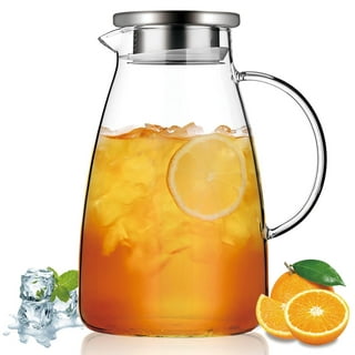 Komax Large Ice Tea Maker Pitcher – Tritan Iced Tea Pitcher w/Airtight Lid  – Temperature Resistant Herbal Infuser Hot Tea Maker – BPA Free, Dishwasher