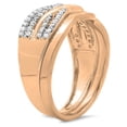 thumbnail image 2 of 0.35 Carat (ctw) 14K Rose Gold Round White Diamond Ladies Swirl Crossover Bridal Wedding Band With Plain Contour Wedding, 2 of 4