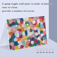 thumbnail image 3 of Yayeee Toggle Light Switch Wall Plate 3-Gang 6.37"x4.48" Decorative Outlet Cover, Dark Colorful Circles, 3 of 7