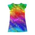 thumbnail image 5 of LNWUY Toddler Girls Fashion Star Printed Fly Sleeve Dress Summer Kids Dresses Sleeveless Round Neck Dresses Multicolor 11 Years, 5 of 6