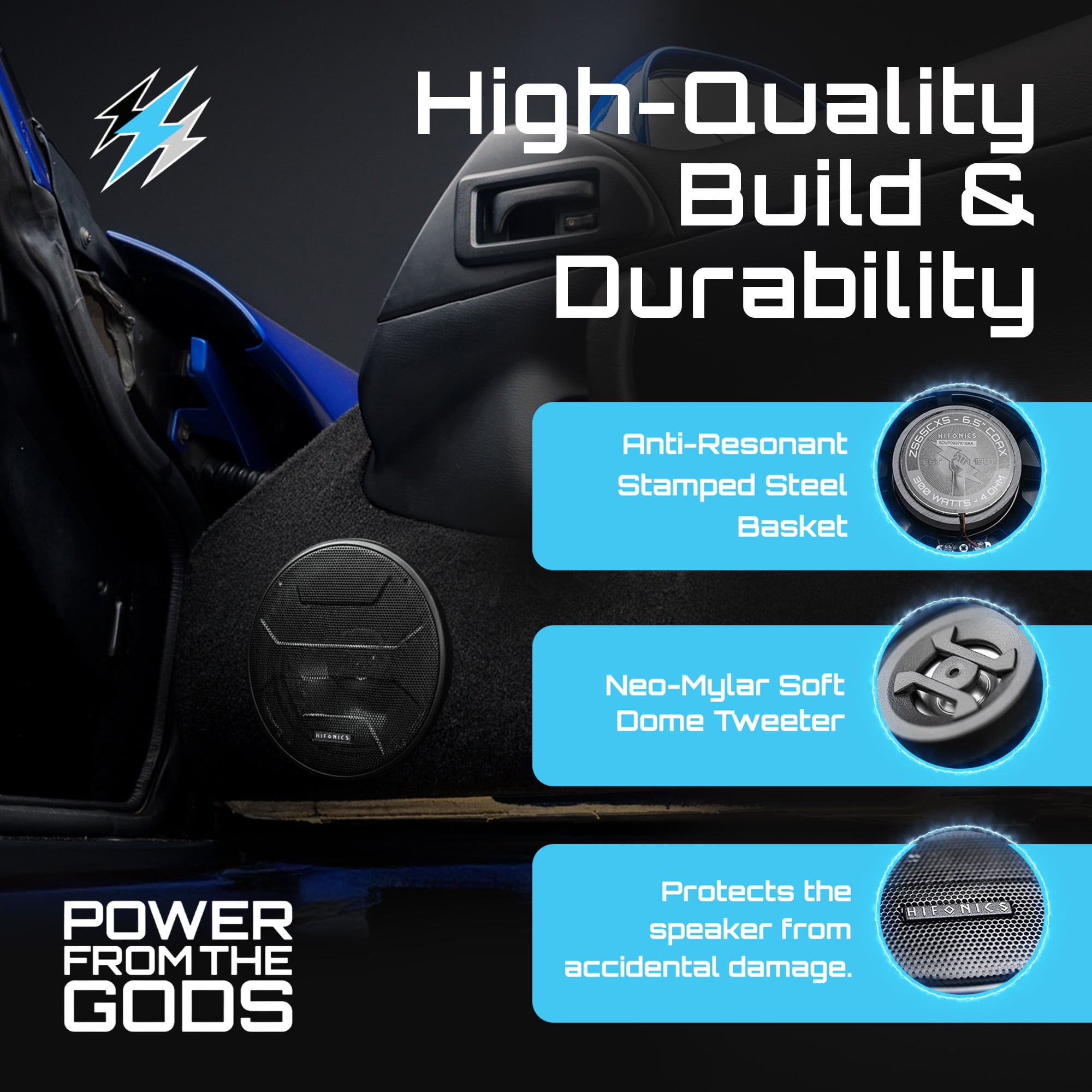 Hifonics Zeus ZS65CXS 6.5 Inch Car Mid Range Audio 3 Way 300W