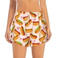 thumbnail image 2 of Cauagu Hot Dog In Heart Print Women's 2 in 1 Running Shorts Athletic Workout Gym Yoga Shorts Running Shorts for Women-Small, 2 of 7