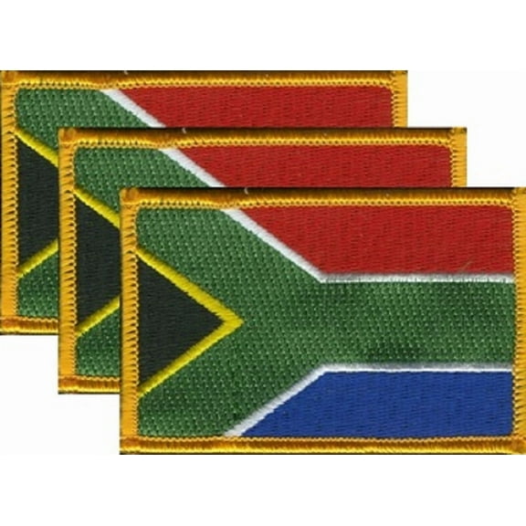 South Africa Flag Patch, Embroidered Iron On or Sew On, Measures 3.50" x 2.25"