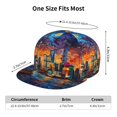 thumbnail image 4 of Susaid Neon Shanghai Cityscape Night Print Baseball Cap Hip Hop Style Flat Visor Adjustable Outdoor Cap Unisex Adjustable Breathable, 4 of 7