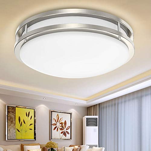 Dllt 48w Dimmable Flush Mount Led Ceiling Light Fixture 17 6 Round Close To Lights With Remote Control Modern Lighting For Bedroom Kitchen Living Room Dining 3000k 4 Com - Dllt 48w Dimmable Led Flush Mount Ceiling Light