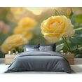 thumbnail image 3 of Rose Custom Mural- Floral Botanical Mural, Nature Large Murals For Living Room Bedroom, Yellow Rose Murals 118"W x 83"H (Not Peel and Stick), 3 of 6
