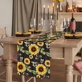thumbnail image 2 of Yellow Sunflowers Table Runner, Summer Botanical Elegant Pastoral Bees Washable Cotton Linen Table Runners 60 Inches Long, Dresser Scarf Runner for Coffee/TV Stands/Kitchen/Cabinets 13''x60'', 2 of 9