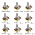 thumbnail image 4 of 36Pcs WH148 Kit de Potenciómetro Único B1K / 5K / 10K / 20K / 50K / 100K / 500K / 1M con Perillas Juego de Potenciómetro Único Tuercas de Eje, 4 of 5