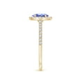 thumbnail image 4 of ANGARA Natural Oval Tanzanite Halo Ring with Diamond Accents in 14K Yellow Gold for Women (Size-7x5mm) | December Birthstone, Birthday, Anniversary, Jewelry Gift for Women | Natural Tanzanite Ring, 4 of 9