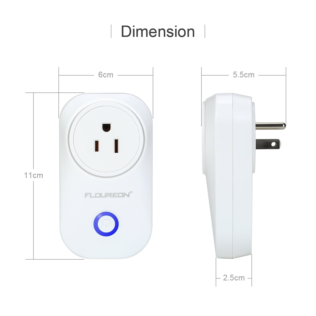 FLOUREON WiFi Smart Power Plug Switch avec iPhone et Android Smartphone App 