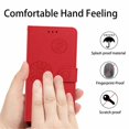 thumbnail image 4 of PU Leather Wallet Case for iPhone 17e 6.1", Daisy Embossed Flip Folio Cover with Card Slots, Magnetic Closure Phone Case,Red,For iPhone 17e, 4 of 6
