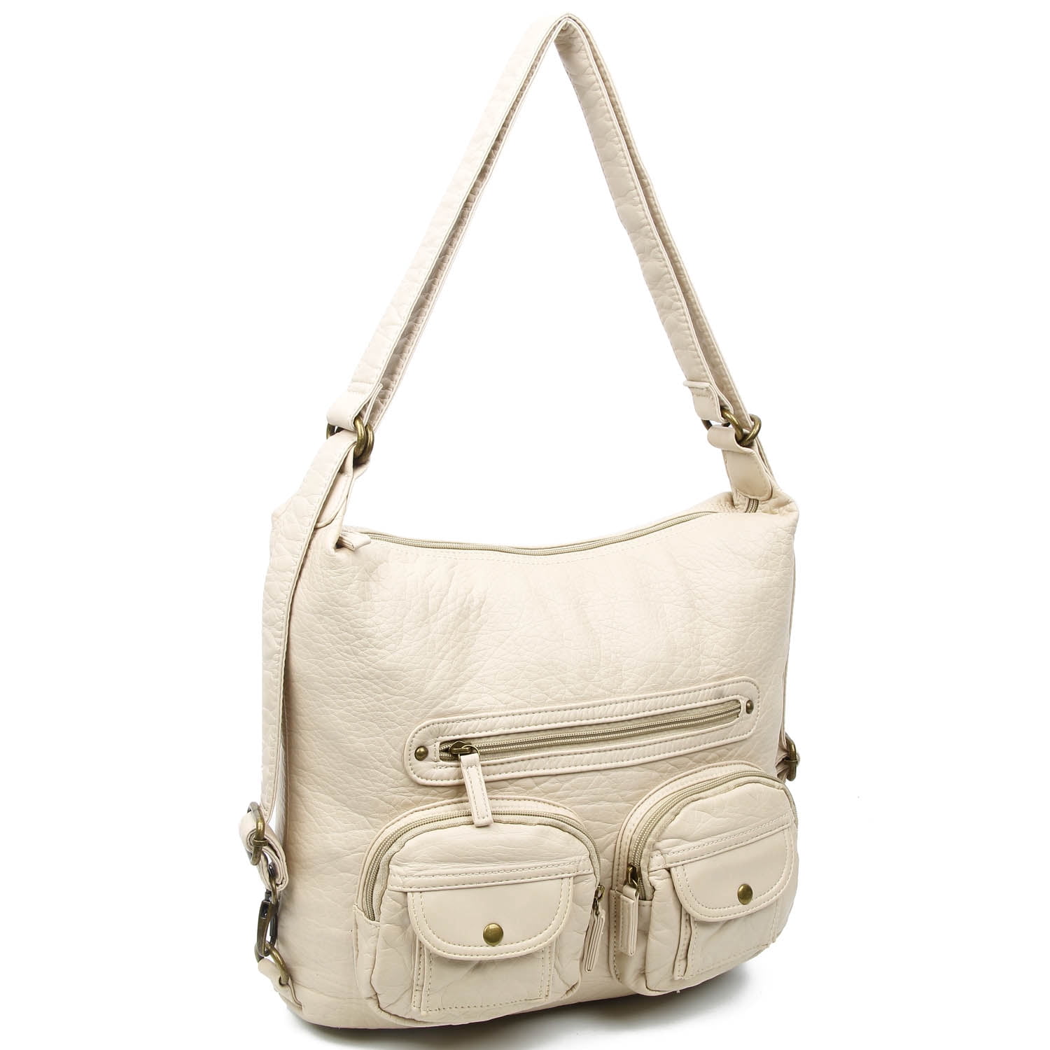ampere creations mini convertible backpack crossbody purse Ampere Creations Women's Multi Functional Crossbody Backpack Bag, Soft  Leather, Taupe, 1-Piece