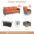 thumbnail image 5 of XIZZI 9-Piece Patio Furniture Set Outdoor Furniture with Fire Pit and 4 Swivel Chairs, High-Back All-Weather Rattan Wicker Outdoor Conversation Set with Solar Light Coffee Table Orange Red, 5 of 9