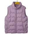 thumbnail image 3 of VNKIDY Women Outerwear Vests Winter Padded Vest Outerwear Short Sleeveless Quilted Gilet Coat With Fashionable Stand Collar For Cold Weather Leisure Tops, 3 of 3