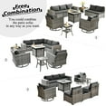 thumbnail image 3 of Vcatnet 10 Pieces Patio Furniture Outdoor Sectional Sofa Wicker Conversation Set with Rocking Chairs and Fire Pit Table for Garden,Poolside,Black, 3 of 8