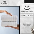 thumbnail image 3 of HALLEY Decorative Turkish Bath Towels Set, 2 Pieces - Highly Absorbent & Fade Resistant Fabric, 100% Cotton - Gray, 3 of 8