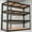 4 Tier Black-48" W x 60" H x 24" D, variant on Ktaxon 5 Tier 48" W Shelving Rack for Garage & Industrial Heavy Duty,  2700LBS Adjustable Metal Tough Shelves Gloved Rubber Hammer, 48" W x 72" H x 18" D