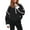 56#Black, variant on Womens Half Zip Sherpa Jacket Oversized Fleece Pullover with Hood Cozy Winter Sweatshirt Casual Wear Pink M