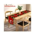 thumbnail image 2 of D Red Christmas Table Flag Santa Claus Printed Tablecloth Border Festive Decoration For Dining Room Coffee Table Holiday Home Decor 33X90.5 Inches, 2 of 3