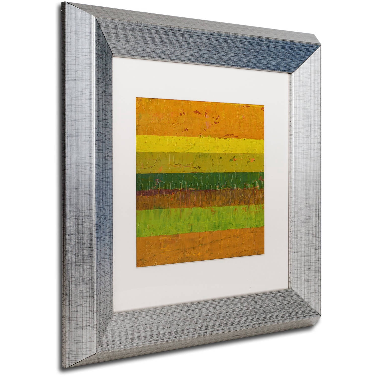 Trademark Fine Art "Purple Line" Canvas Art by Michelle Calkins, White Matte, Silver Frame