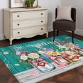 thumbnail image 3 of Hello Spring Area Rugs 4x6 ft Rose Purple Pink Flower Red Heart Green Wood Grain Washable Rug Non Slip Indoor Carpet Absorbent Floor Mat for Living Room Bedroom Dining Room, 3 of 9