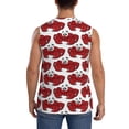 thumbnail image 4 of Haiem Men's Cute Red Crab Print Tank Tops Summer Sleeveless Cut Off Workout T-Shirts Fitness Vest Athletic Undershirts-Medium, 4 of 8