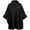 Black, variant on Vintage Loose Ponchos Capes Coat with Plush Collar Cardigan Shawl Wrap for Women