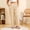 Khaki, variant on Ynynloco 100%Cotton Striped Pants Women Casual Wide Leg Drawstring Elastic Waist Kint Trousers Lounge Sweatpants with Pockets