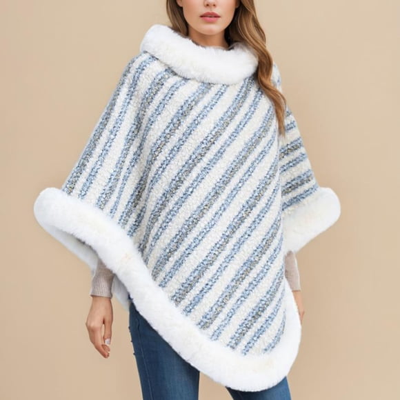 LOVZFMLL Vestes pour Femmes Chandail d'Hiver Tricoté Ample Mode Manteau Châle